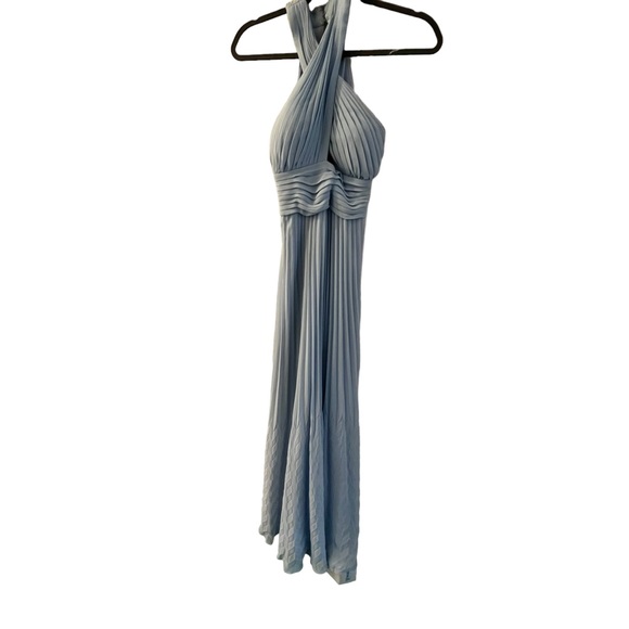 AQUA DRESS LIGHT BLUE CHIFFON- 4 - Picture 6 of 7